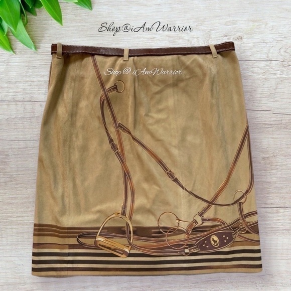 Ralph Lauren Blue label Collection NWT equestrian suede skirt *shop@iamwarrior - Picture 7 of 13